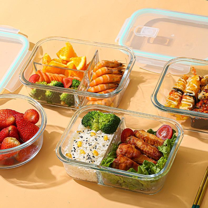 Glass Fresh-Keeping Box high Borosilicate Heat-Resistant Microwave Oven bento Fridge Special Sealed Bowl Food Storage Containers - Lily Depot