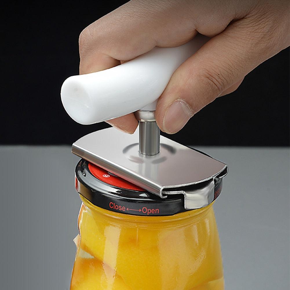 Can Opener Tools Cap Lid Easy Gadget Manual Can Jar Opener Adjustable Stainless Steel Lids off Bottle Twist 1-3.7 Inches Kitchen - Lily Depot