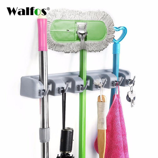 Kitchen Organizer Wall Mounted Kitchen Shelf Storage Holder for Mop Brush Broom Mops Hanger Organizer Too - Lily Depot