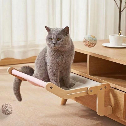 Hanging Cat Bed Window Hammock Sofa House Furniture Kitten Indoor Washable Removable Seat Wooden Sleeping Bed Perch Shelves - Lily Depot