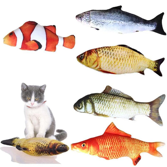 20CM Pet Cat Toy Fish Built-In Cotton Battery-Free Ordinary Simulation Fish Cat Interactive Entertainment Play Cat Toys - Lily Depot