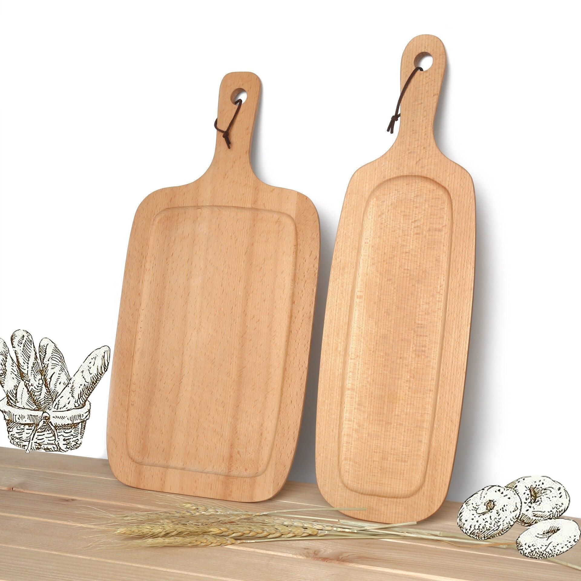 Solid Wood Small Cutting Board with Handle for Charcuterie, Bread, Vegetables,Fruits, Kitchen Serving Tray - Lily Depot
