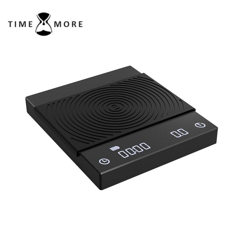 TIMEMORE Black White Mirror BASIC Electronic Scale Coffee Scale Smart Digital Scale Pour Coffee Drip Coffee Scale With USB Scale - Lily Depot