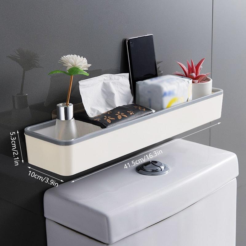Wall Hanging Storage Cabinet Rack Punch Free Multifunctional Bathroom Toilet Above Artifact Shelf Organizer Without Drilling - Lily Depot